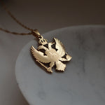 Montenegro eagle necklace 18k gold plated on stainless steel