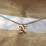 Old English Initial Necklace