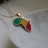 Republic of the Congo flag necklace 18k gold plated on stainless steel