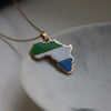 Sierra Leone flag necklace 18k gold plated on stainless steel