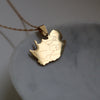 South Africa city map necklace 18k gold plated on stainless steel