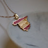 Spain gold flag necklace 18k gold plated on stainless steel