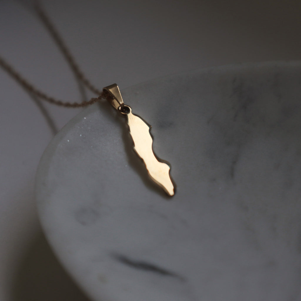 Sweden gold necklace 18k gold plated stainless steel