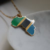 Tanzania flag necklace africa 18k gold plated on stainless steel