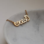 Telugu custom name necklace 18k gold plated on stainless steel personalised 