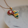 Togo Africa flag necklace 18k gold plated on stainless steel