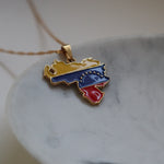 18k gold plated on stainless steel venezuela country flag necklace