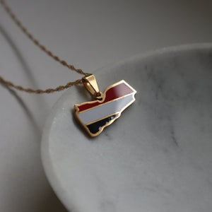 Yemen flag necklace 18k gold plated on stainless steel 