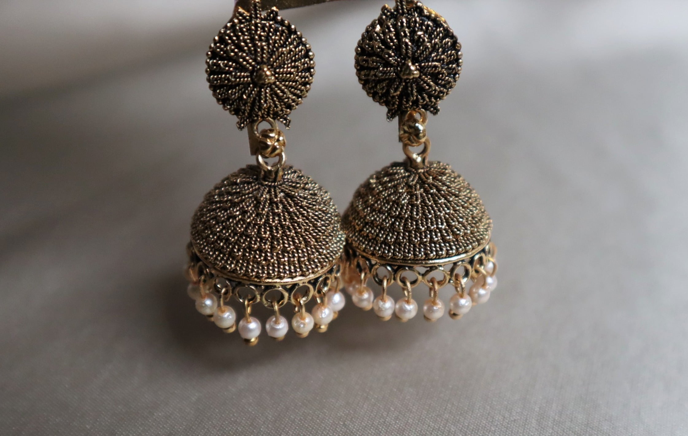 18k Gold Plated simple gold indian earrings