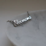 personalised name necklace silver plated on stainless steel