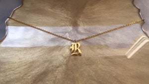 Old English Initial Necklace