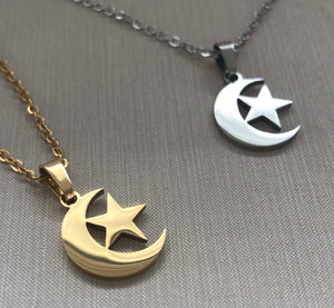 Moon and Star Necklace