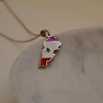 Lebanon flag necklace 18k gold plated on stainless steel