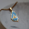 Saint lucia flag necklace 18k gold plated on stainless steel